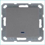 Выключатель 1-кл. 10А IP20 с подсветкой механизм алюм. Jasmart G3011NS